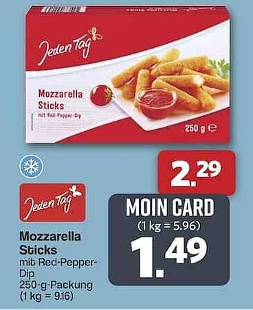 Jeden Tag Mozzarella Sticks mit Red-Pepper-Dip 250 g