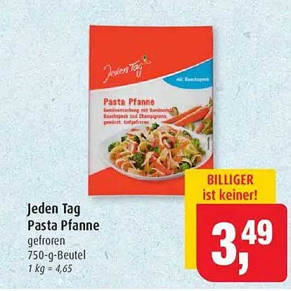 Jeden Tag Pasta Pfanne gefroren 750-g-Beutel