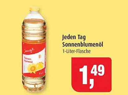 Jeden Tag Sonnenblumenöl 1-Liter-Flasche