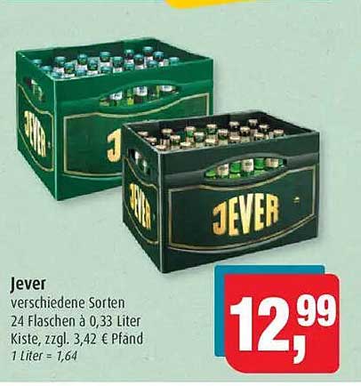 Jever verschiedene Sorten - 24 Flaschen à 0,33 Liter