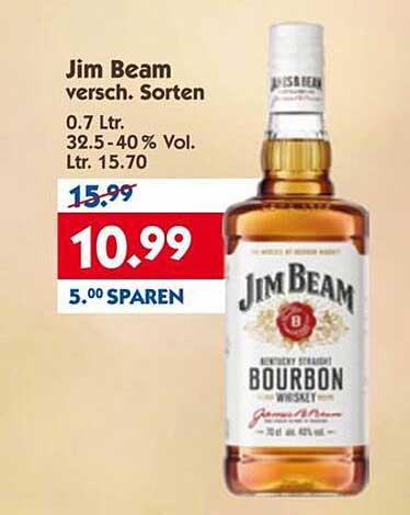 Jim Beam Bourbon Whiskey 0.7 L – Verschiedene Sorten