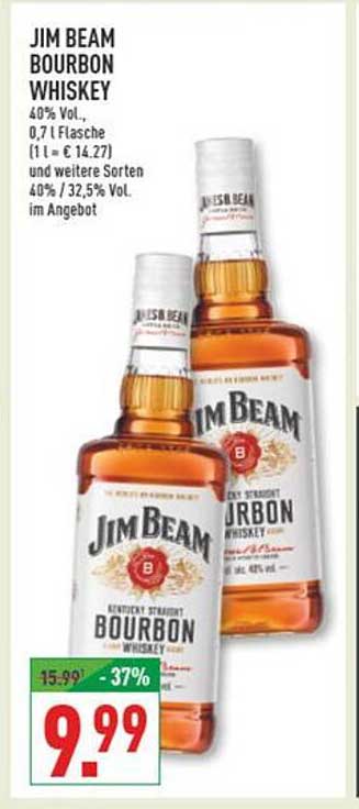 JIM BEAM BOURBON WHISKEY 0,7L im Angebot