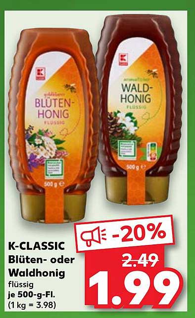 K-CLASSIC Blüten- oder Waldhonig 500 g