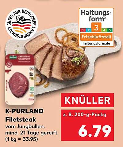 K-PURLAND Filetsteak vom Jungbullen, mind. 21 Tage gereift