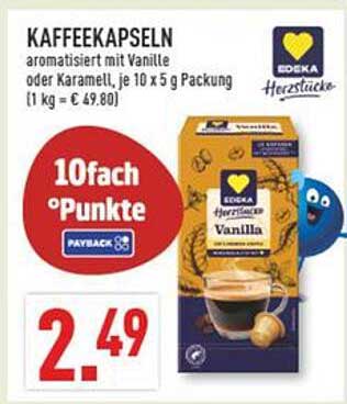 Kaffeekapseln aromatisiert mit Vanille oder Karamell