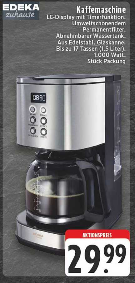 Kaffeemaschine mit LC-Display und Timerfunktion