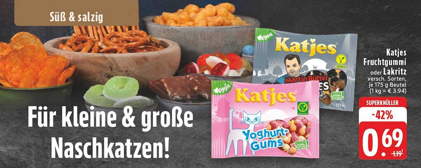 Katjes Fruchtgummi oder Lakritz 175 g Beutel
