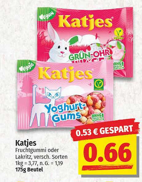 Katjes Fruchtgummi oder Lakritz, verschiedene Sorten