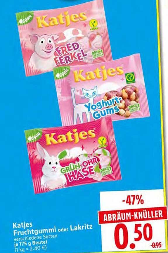 Katjes Fruchtgummi oder Lakritz - verschiedene Sorten