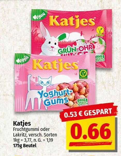 Katjes Fruchtgummi oder Lakritz, verschiedene Sorten
