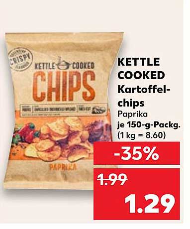 KETTLE COOKED Kartoffelchips Paprika 150-g-Packung