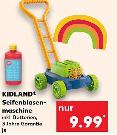 KIDLAND® Seifenblasenmaschine inkl. Batterien, 3 Jahre Garantie