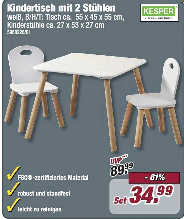 Kindertisch mit 2 Stühlen