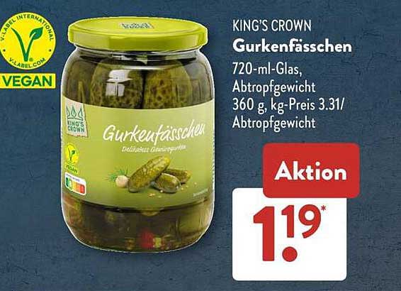 KING'S CROWN Gurkenfässchen