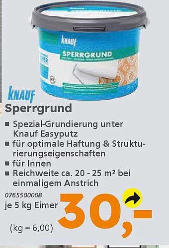 Knauf Sperrgrund - Spezial-Grundierung unter Knauf Easyputz für optimale Haftung
