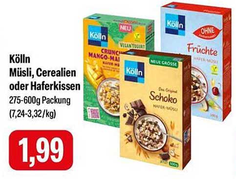Kölln Müsli, Cerialien oder Haferkissen 275-600g Packung
