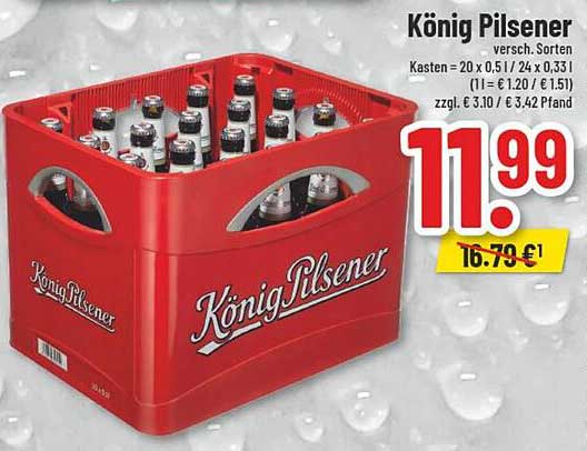 König Pilsener 20 x 0,5l Kasten - Spezialangebot