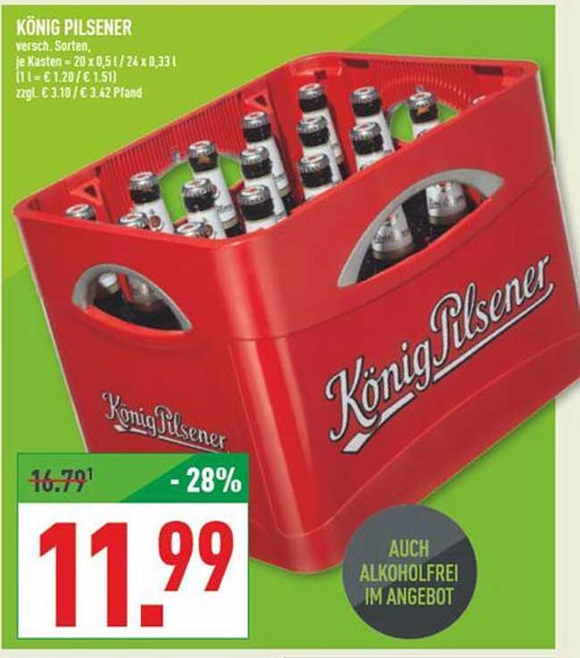 KÖNIG PILSENER - 24 x 0,33 l Kästen