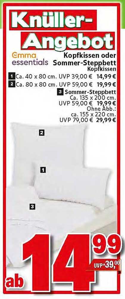 Kopfkissen oder Sommer-Steppbett von Emma essentials