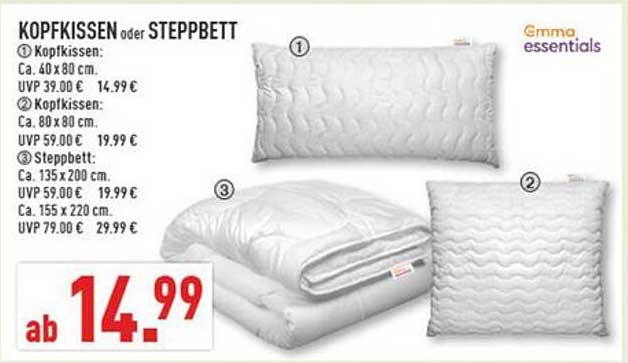 Kopfkissen oder Steppbett - Ab 14,99 €