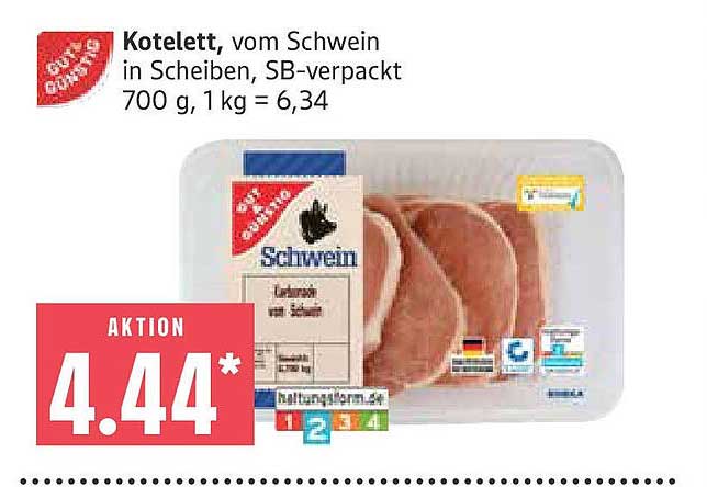 Kotelett, vom Schwein in Scheiben, SB-verpackt