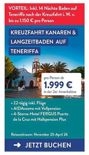 Kreuzfahrt Kanaren & Langzeitbaden auf Teneriffa