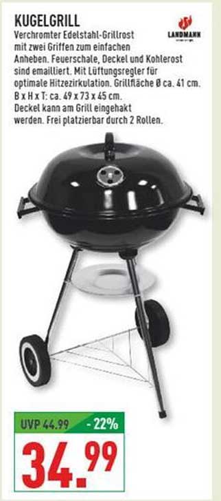 KUGELGRILL - Verchromter Edelstahl-Grillrost von Landmann