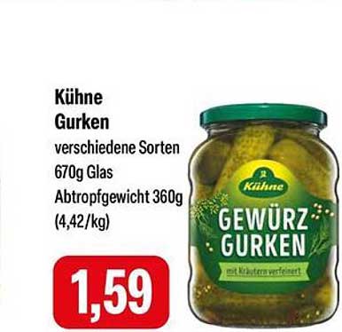 Kühne Gewürz Gurken 670g Glas