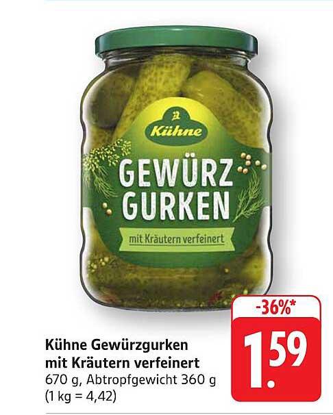 Kühne Gewürzgurken mit Kräutern verfeinert 670 g