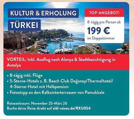 Kultur & Erholung Türkei - 8-tägige Reise ab 199 € pro Person