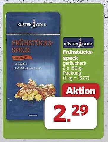 KÜSTEN GOLD Frühstücksspeck geräuchert 2 x 150-g-Packung