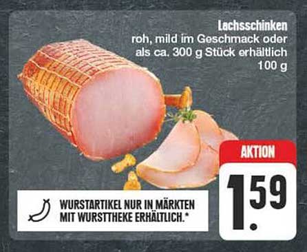 Lachsschinken roh, mild im Geschmack