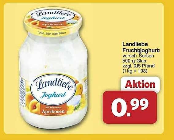 Landliebe Fruchtjoghurt Aprikosen 500-g-Glas
