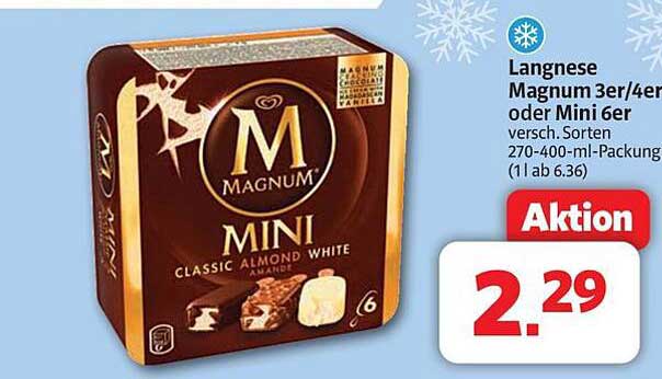 Langnese Magnum Mini 6er Pack - Classic Almond White