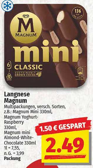 Langnese Magnum Mini Classic Multipackungen