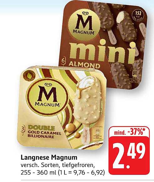 Langnese Magnum – verschiedene Sorten, tiefgefroren