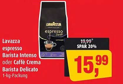 Lavazza Espresso Barista Intenso oder Caffè Crema Barista Delicato 1-kg-Packung