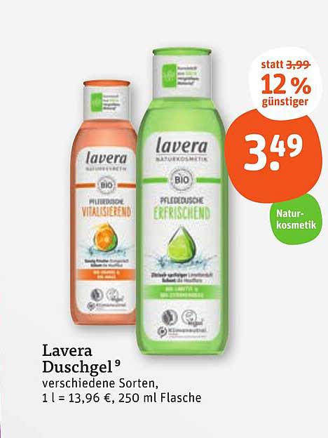 Lavera Duschgel - verschiedene Sorten, 250 ml Flasche