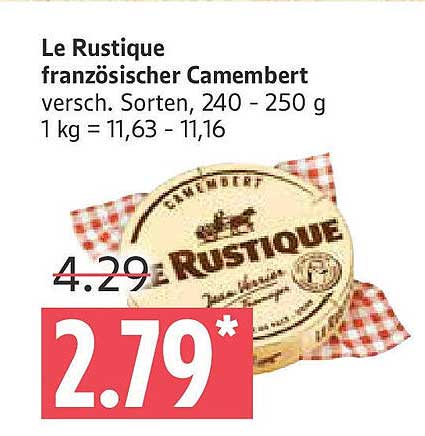 Le Rustique französischer Camembert, 240 - 250 g