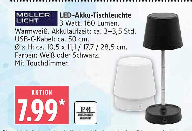 LED-Akkuleuchte Müller Licht für nur 7,99 €