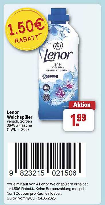 Lenor Weichspüler verschiedene Sorten 36-WL-Flasche