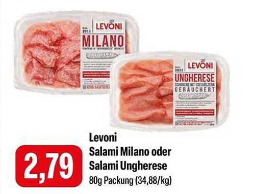 Levoni Salami Milano oder Salami Ungherese 80g Packung