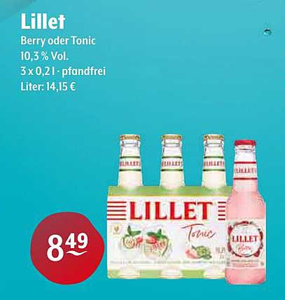 Lillet Berry oder Tonic 3er-Pack (0,2 l) - pfandfrei