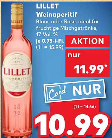 LILLET Weinaperitif - Blanc oder Rosé, ideal für fruchtige Mischgetränke