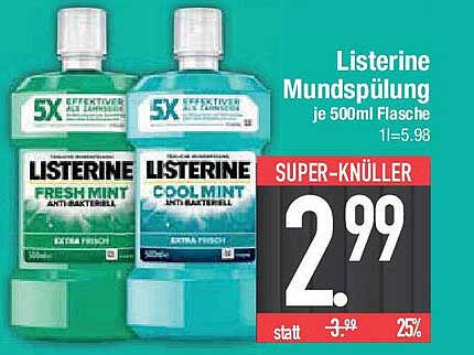 Listerine Mundspülung je 500ml Flasche