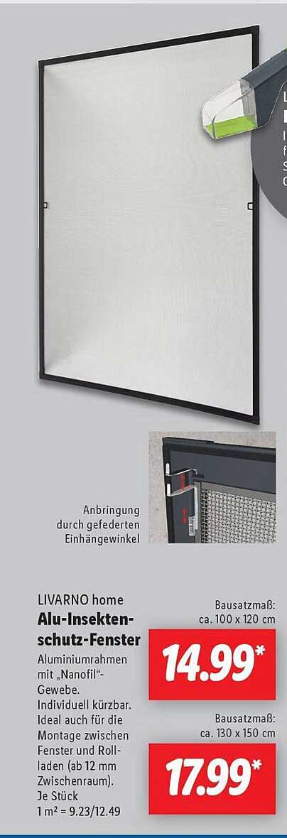 LIVARNO home Alu-Insektenschutz-Fenster
