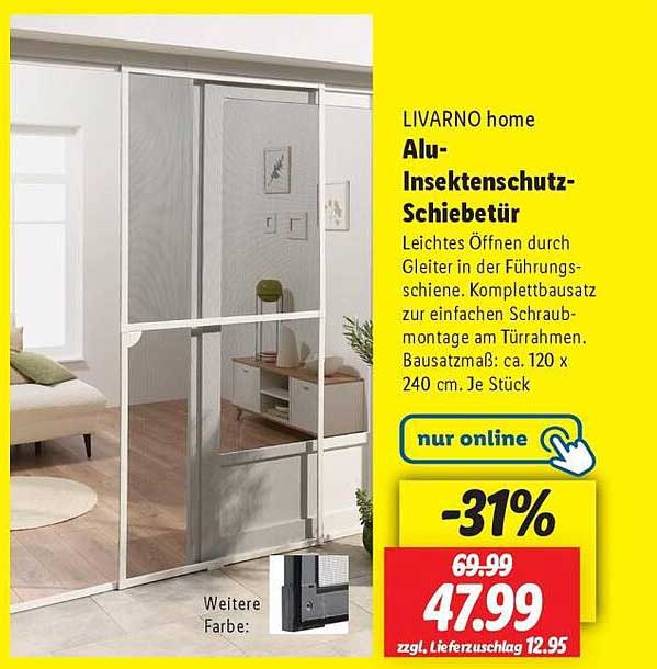 LIVARNO home Alu-Insektenschutz-Schiebetür