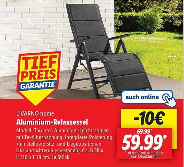 LIVARNO home Aluminium-Relaxtsesseln Modell 'Toronto'