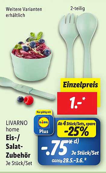 LIVARNO home Eis-/Salat-Zubehör 2-teilig