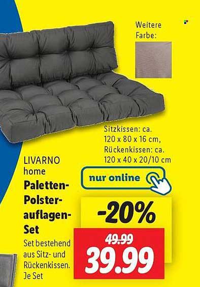 LIVARNO home Paletten-Polsterauflagen-Set